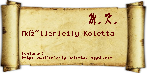 Müllerleily Koletta névjegykártya